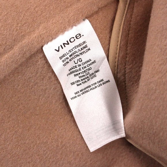 Vince Wool Blend Desert Clay Hooded Belted Overcoat Jacket NWT Size L - Picture 9 of 9